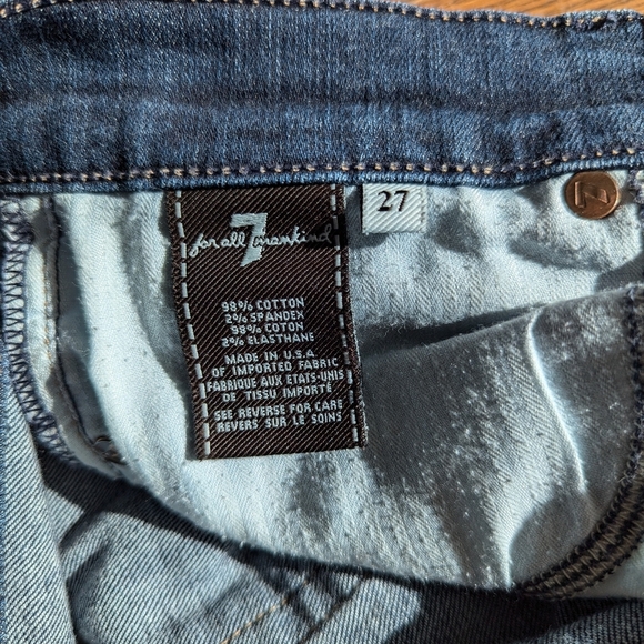 7 For All Mankind Straight Leg Women's Size 27 Dark Wash Denim Office Carrier - Picture 3 of 8